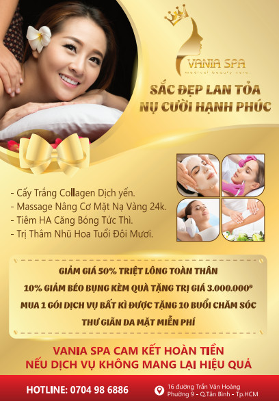 Khuyến mãi Vania Spa Tân Bình, chăm sóc da chuyên sâu, mua 1 tặng 10 Mua 1 tặng 10 dịch vụ chăm sóc da chuyên sâu